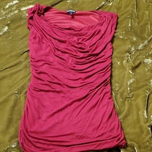 Brick Red Ruched Blouse